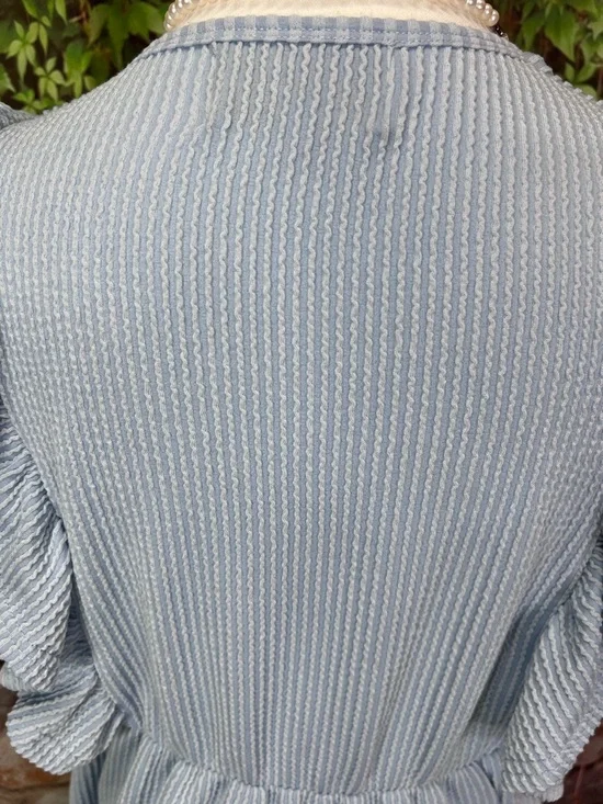 SIMPLY SOUTHERN Powder Blue Tiered Ruffled Sorority Rush Sundress, S - Picture 7 of 11